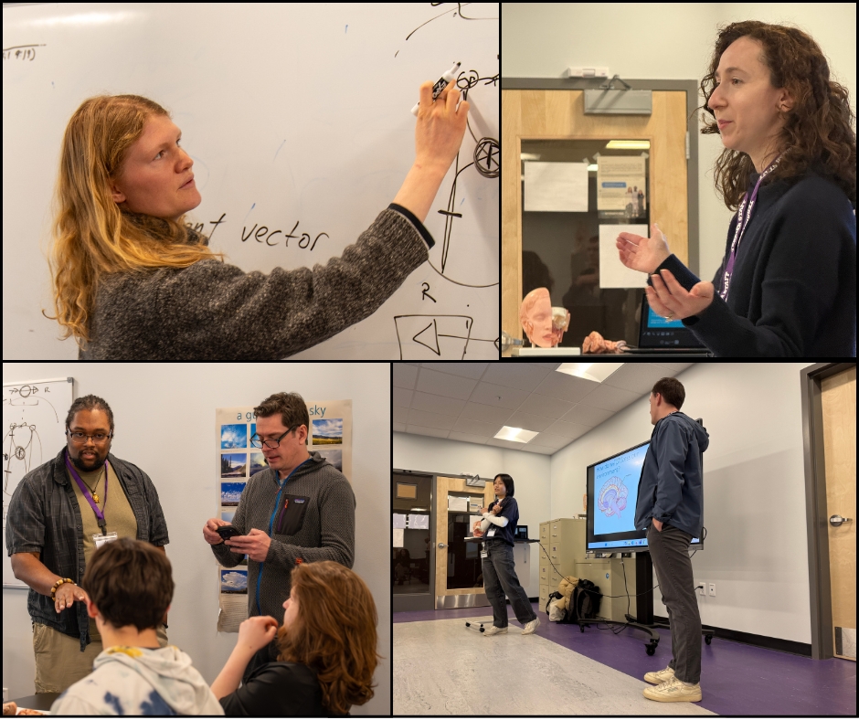 Collage of BrainSTEM workshop leaders in action.